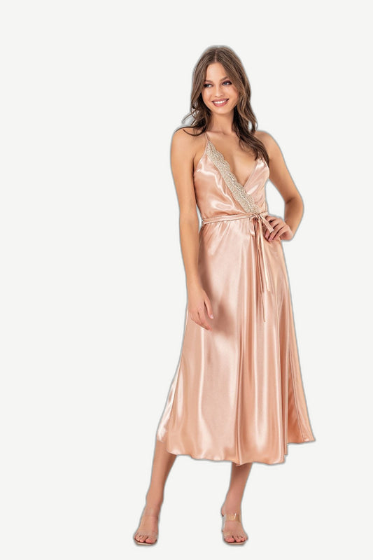 Secret Wear | Liquid Satin Ayarlanabilir Askılı Lüks Saten Gecelik